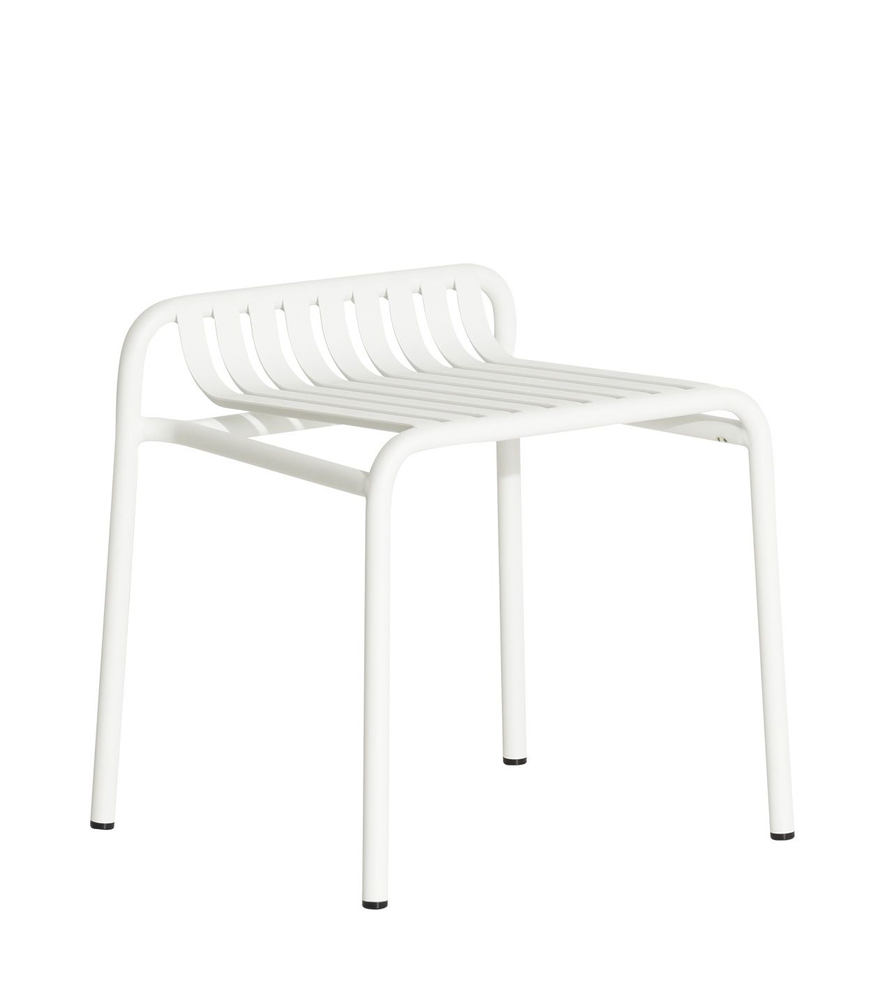 Weißer Week-End Stool Hocker von Petite Friture: Moderner Design Hocker mit Lattenstruktur für den Innen- und Außenbereich.