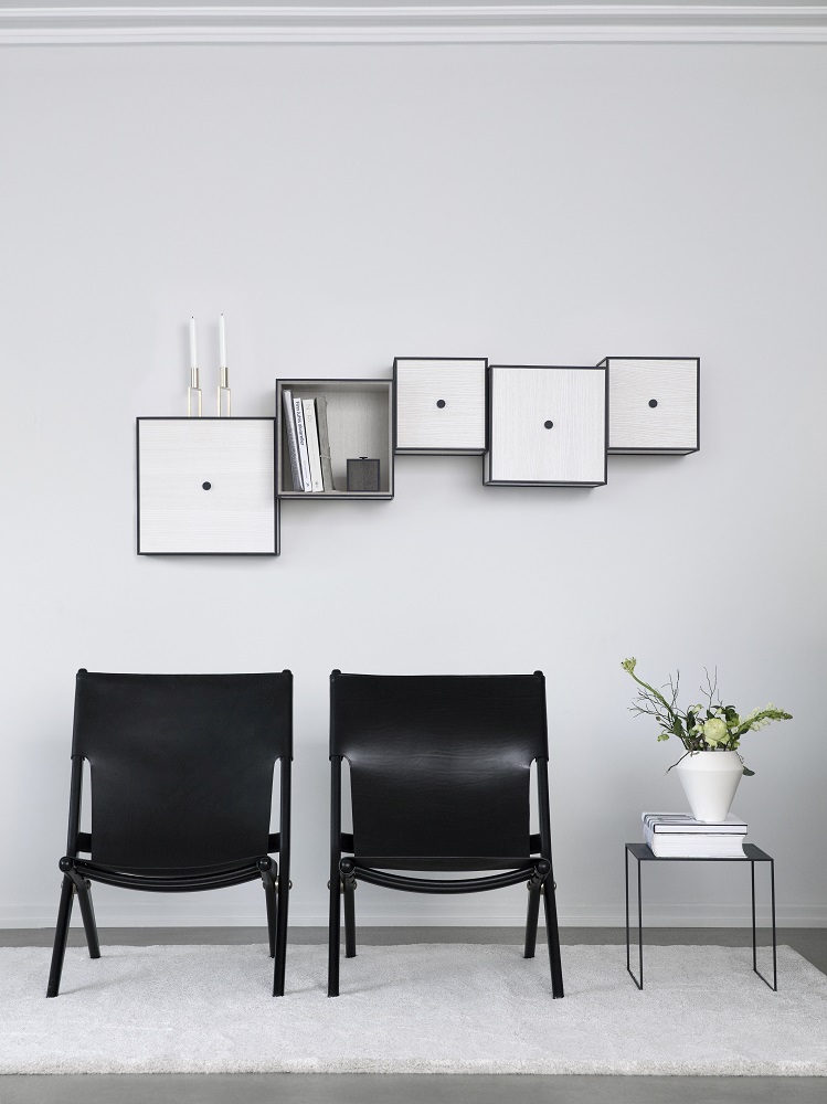 Saxe Chair Eiche schwarz gebeizt - Leder schwarz by Lassen