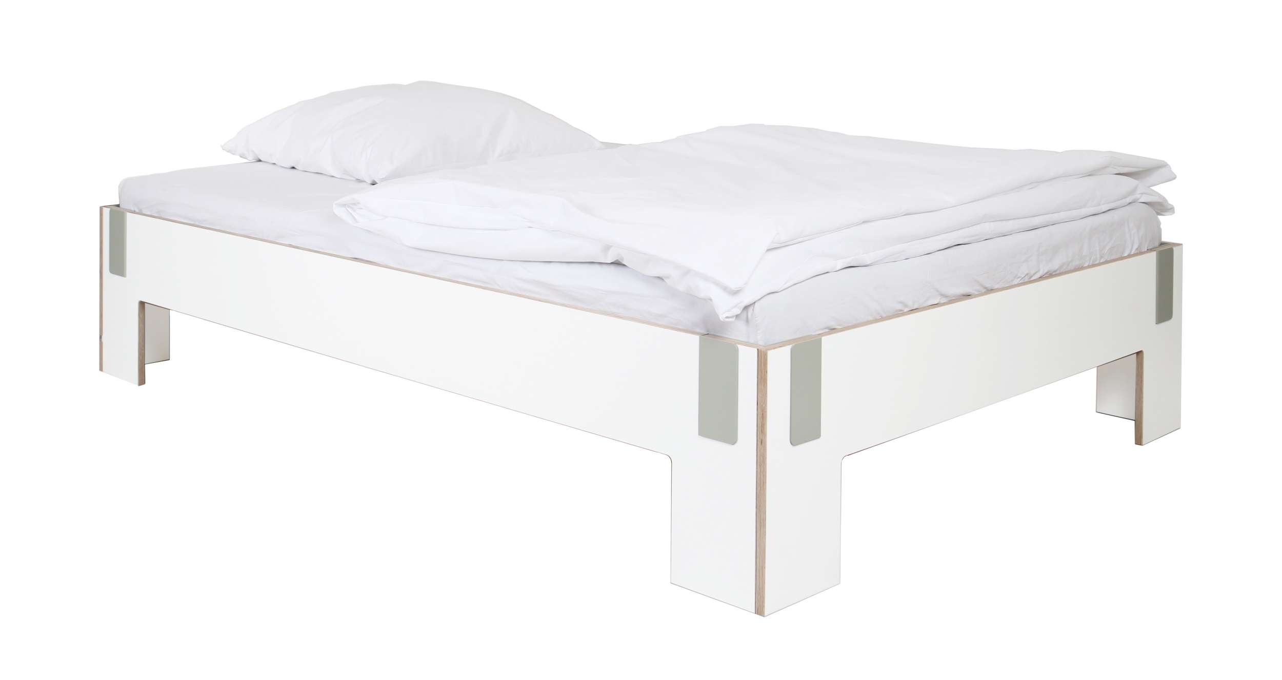 Modernes Bett in Weiß mit hochwertiger Verarbeitung und minimalistischer Ästhetik. Ideal für jedes Schlafzimmer.
