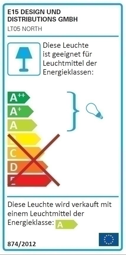 LT05 North Wandleuchte e15 - QUICK SHIP