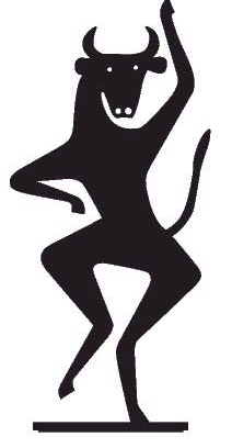 Schwarze Silhouetten Figur eines tanzenden Stiers von Vitra, dekorative Wohnaccessoires und Designobjekte für das Interieur.