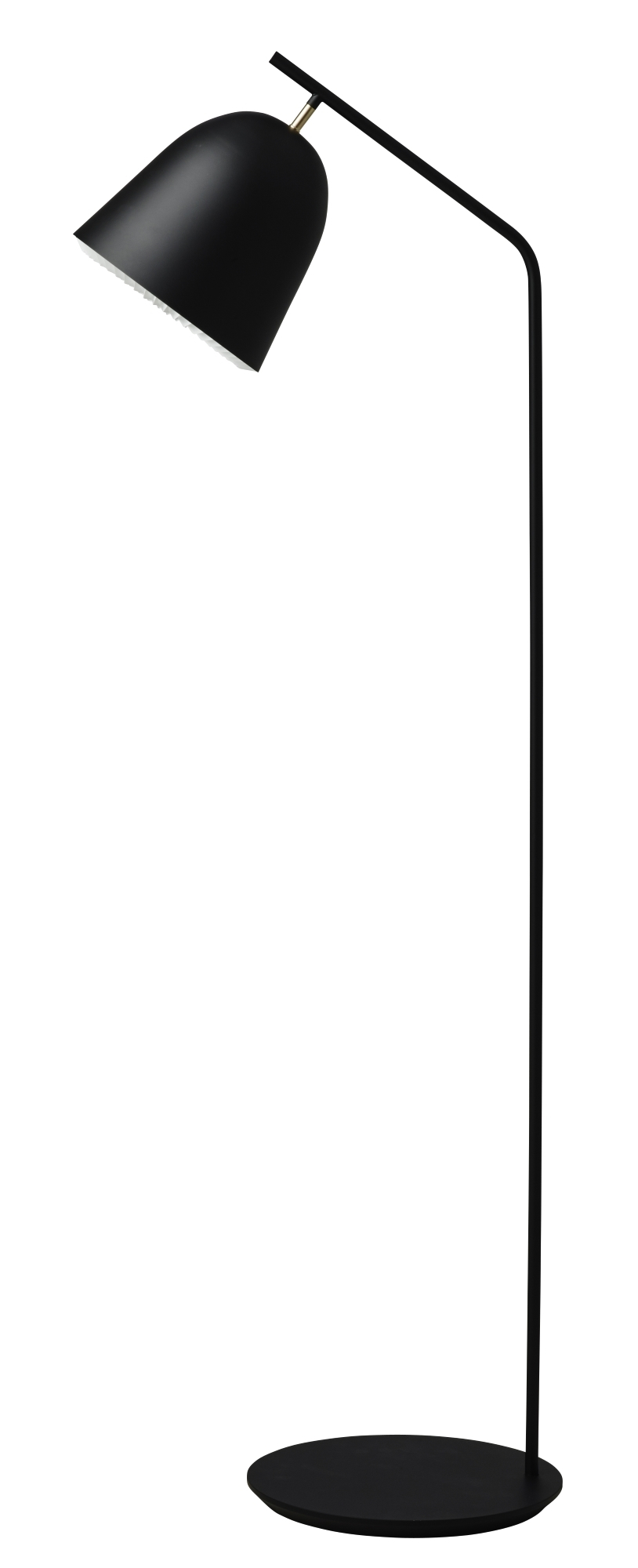Schwarze Cache Stehleuchte von Le Klint: Moderne Bodenleuchte mit rundem Lampenschirm und Fuß.