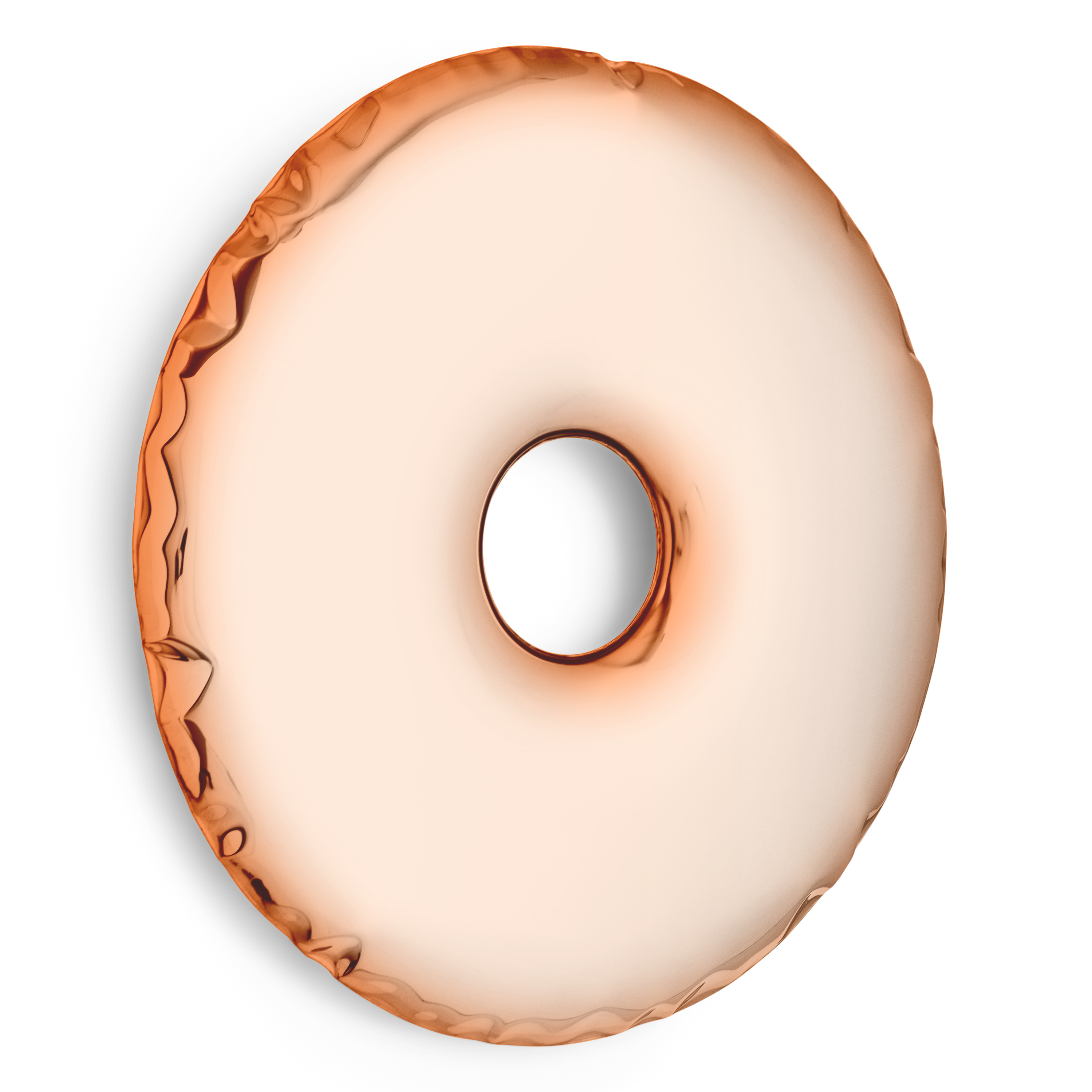 Rondo Spiegel in Gold von Zieta, runder Wandspiegel mit Loch in der Mitte.