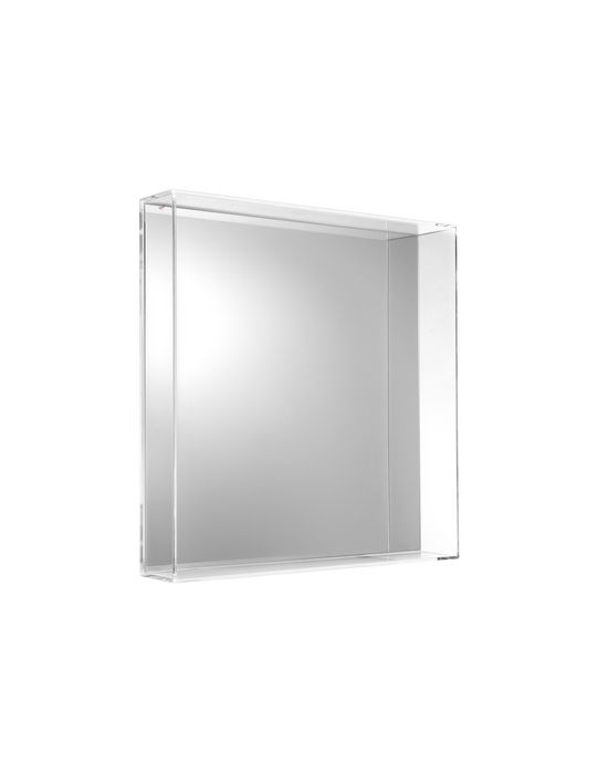 Only Me Spiegel von Kartell: Rechteckiger Wandspiegel mit transparentem Rahmen aus Kunststoff.