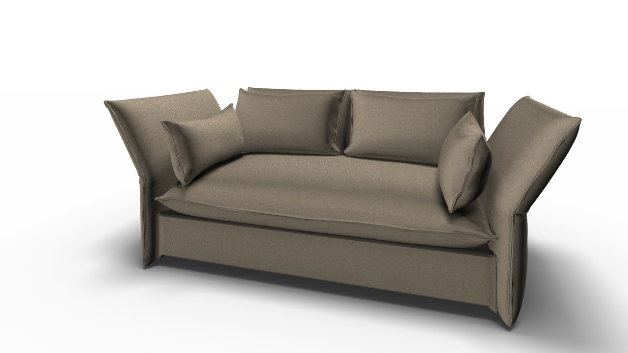 Mariposa Sofa 2-Sitzer in Sand von Vitra, modernes Design Sofa mit Kissen.
