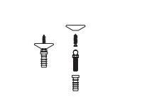 Befestigungssatz für Eiermann Tischgestelle: Einzelteile zur Montage des Tischgestells im Detail.