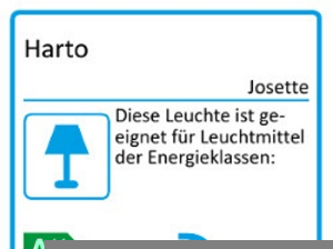 Energielabel für Hartô Josette Leuchte: Geeignet für Leuchtmittel der Energieklassen. Stehleuchte mit Beistelltisch.