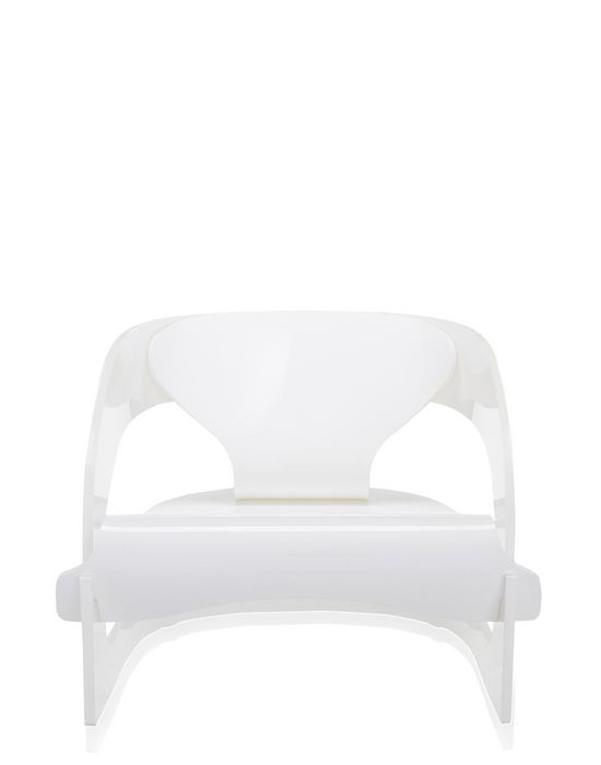 Weißer Joe Colombo Sessel von Kartell, moderner Designklassiker für Wohnzimmer und Büro.