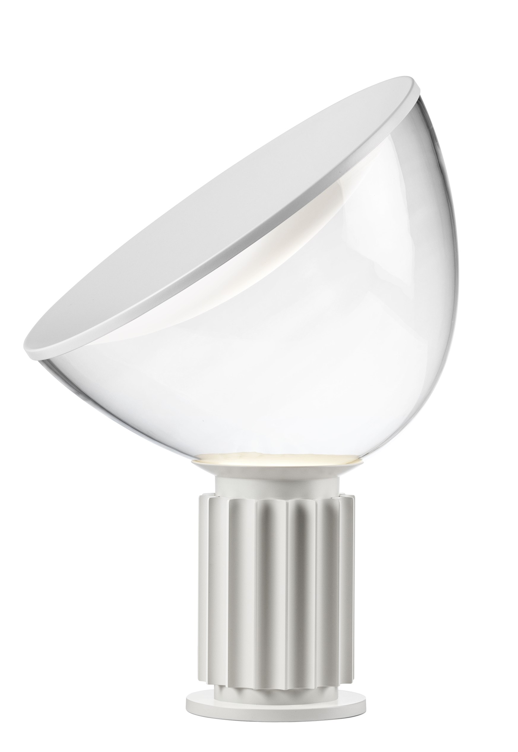Taccia Small LED Tischleuchte von Flos in Weiß matt, modernes Design.