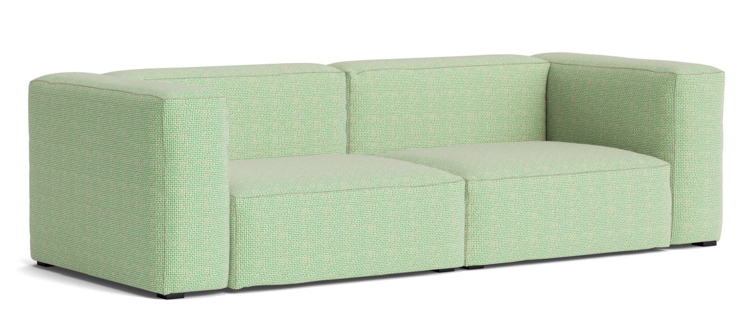 Mags Soft Sofa 2,5-Sitzer Combination 1 Hay Stoff Tartaglia Grün/Weiß mit Beige Stich