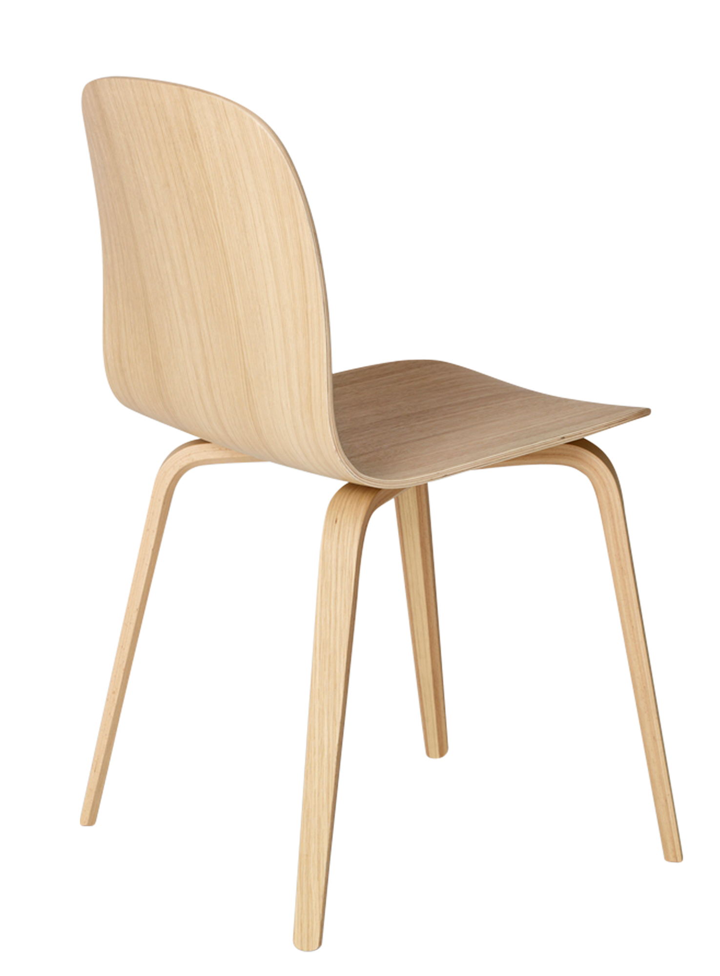 Muuto Visu Chair mit Holzgestell, Buche natur, skandinavisches Design für Esszimmer und Büro.