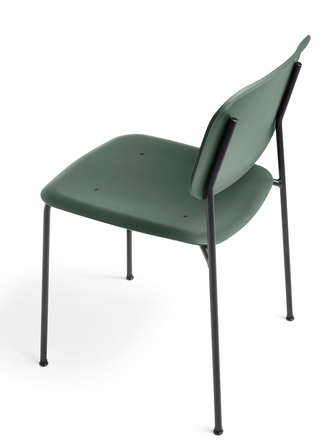 Soft Edge Stuhl in Hunter Grün von Hay, minimalistisches Design mit schwarzem Metallgestell.