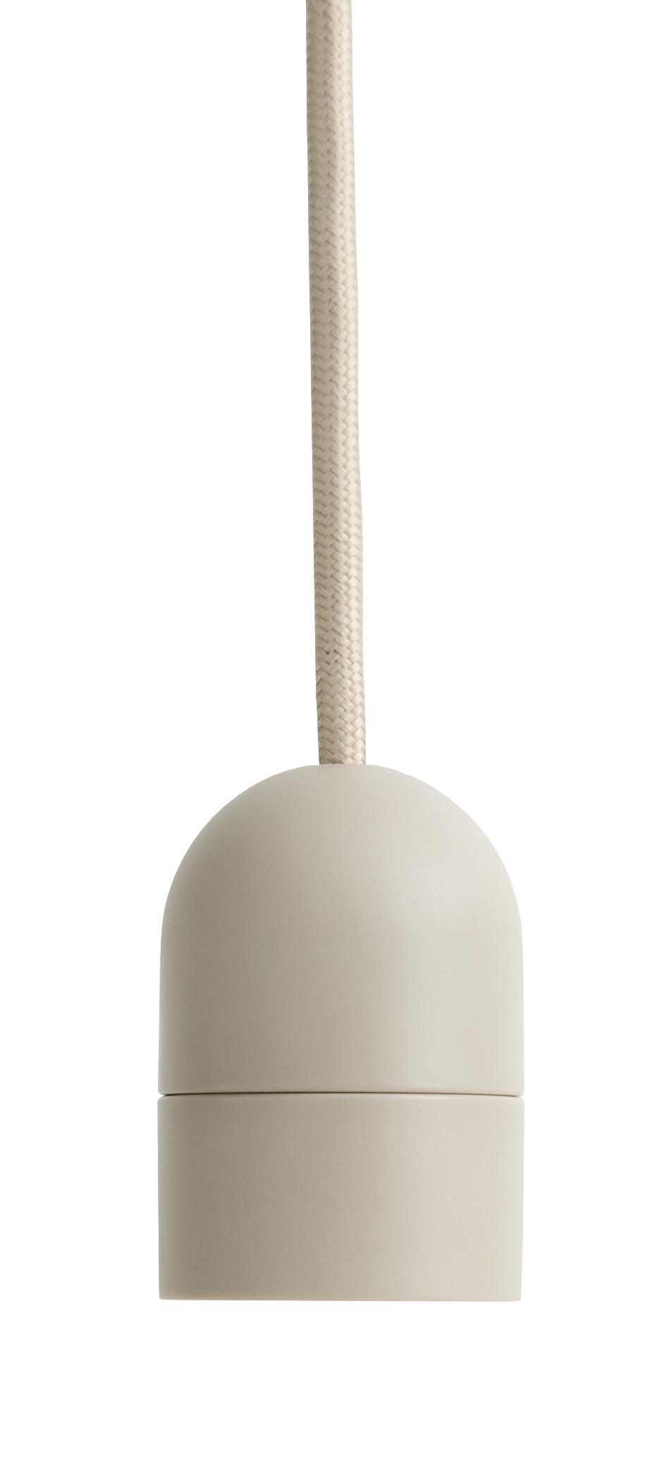 Graues Hay Beton Fassung Set für Pendelleuchte mit Textilkabel, Nahaufnahme.