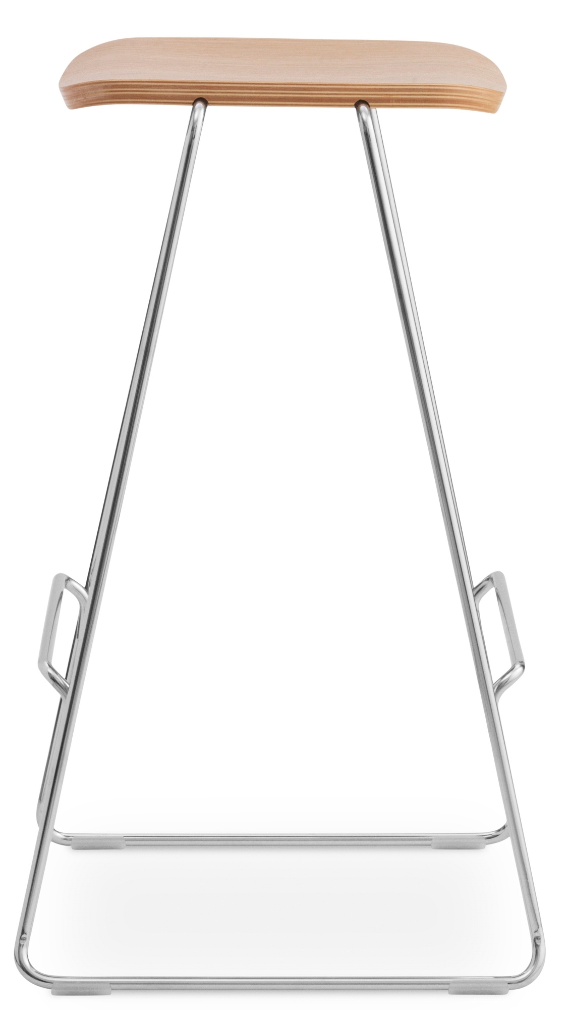 Just Barstool Barhocker von Normann Copenhagen mit hellem Holz-Sitz und Stahlgestell.