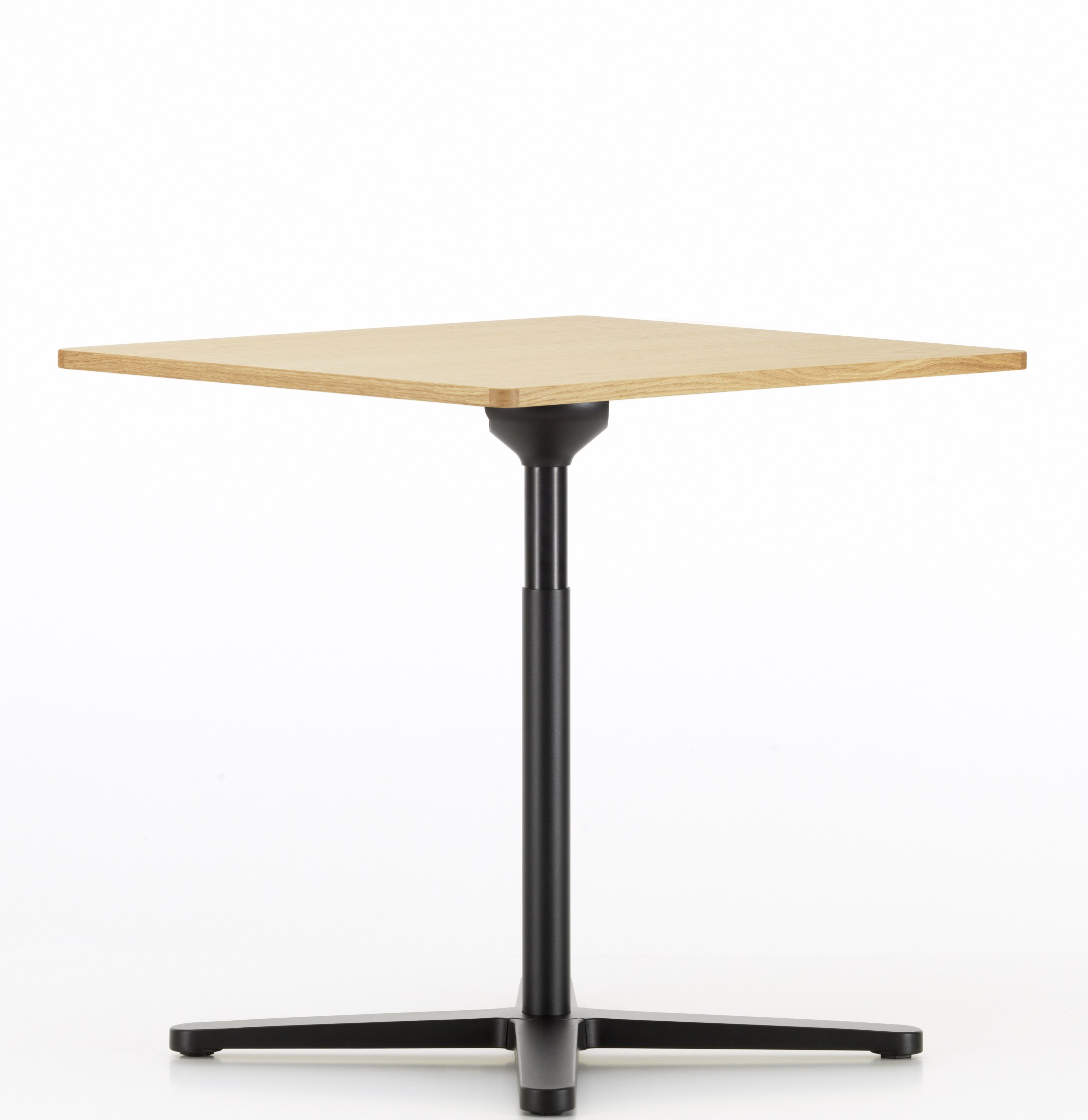 Quadratischer Super Fold Table von Vitra: Faltbarer Tisch mit hellem Holz und schwarzem Gestell.