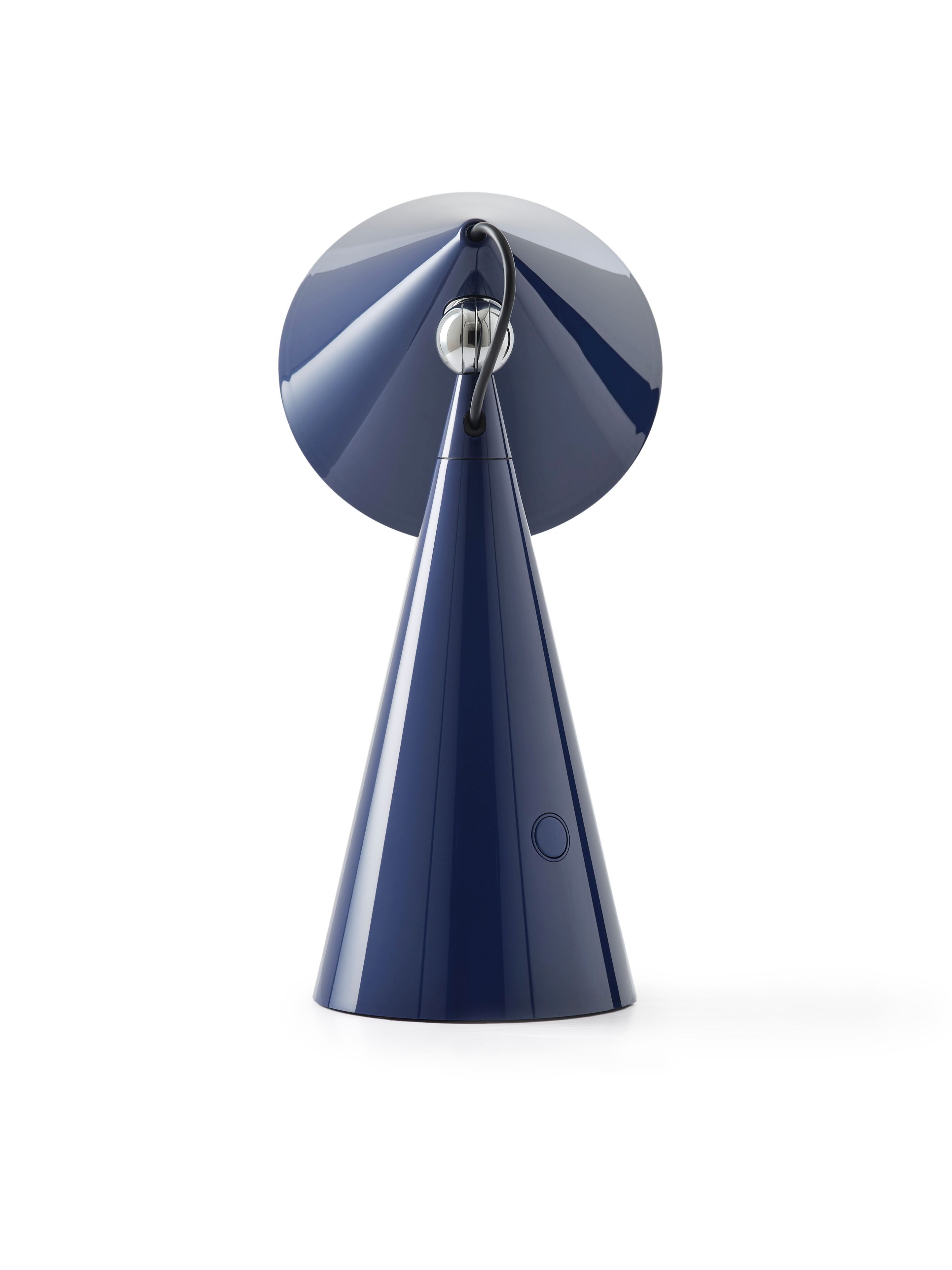 Pose Akkuleuchte von Tom Dixon, LED Tischleuchte in Indigo, modernes Design.