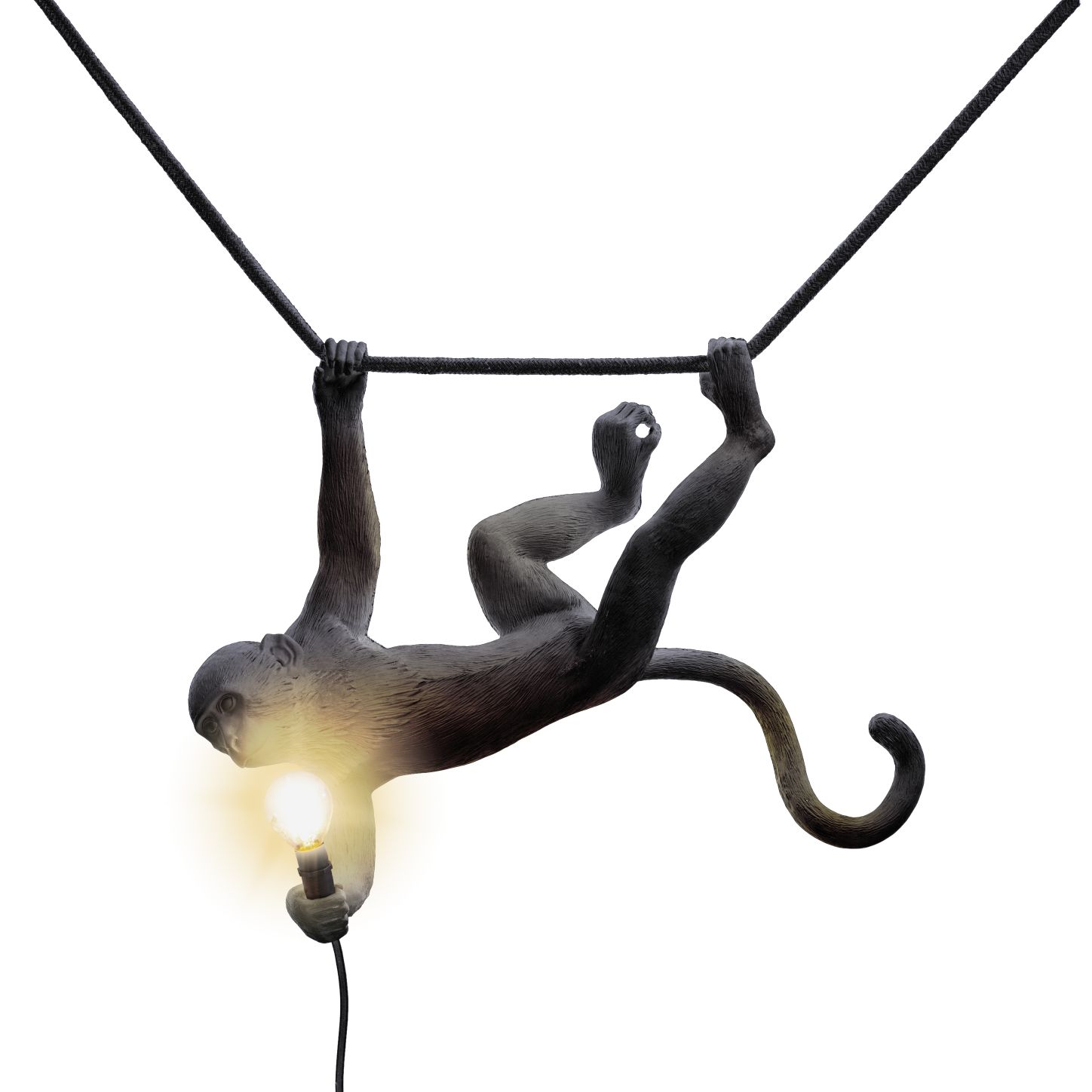 Monkey Lamp Swing Pendelleuchte Seletti Schwarz