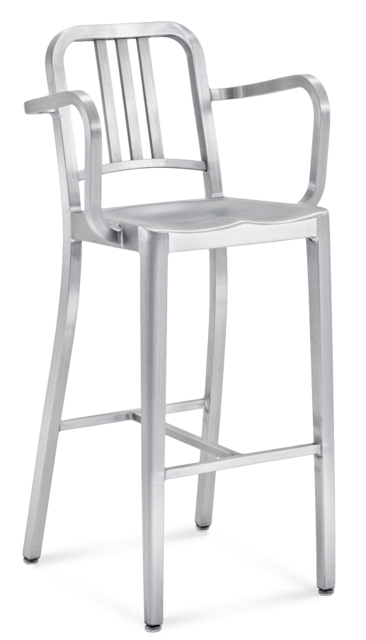 Navy Barstool Barhocker Emeco mit - Armlehne gebürstet