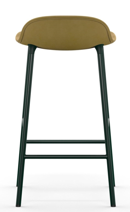 Rückansicht des Form Barstool Barhockers von Normann Copenhagen mit Stahlgestell und Polsterung.