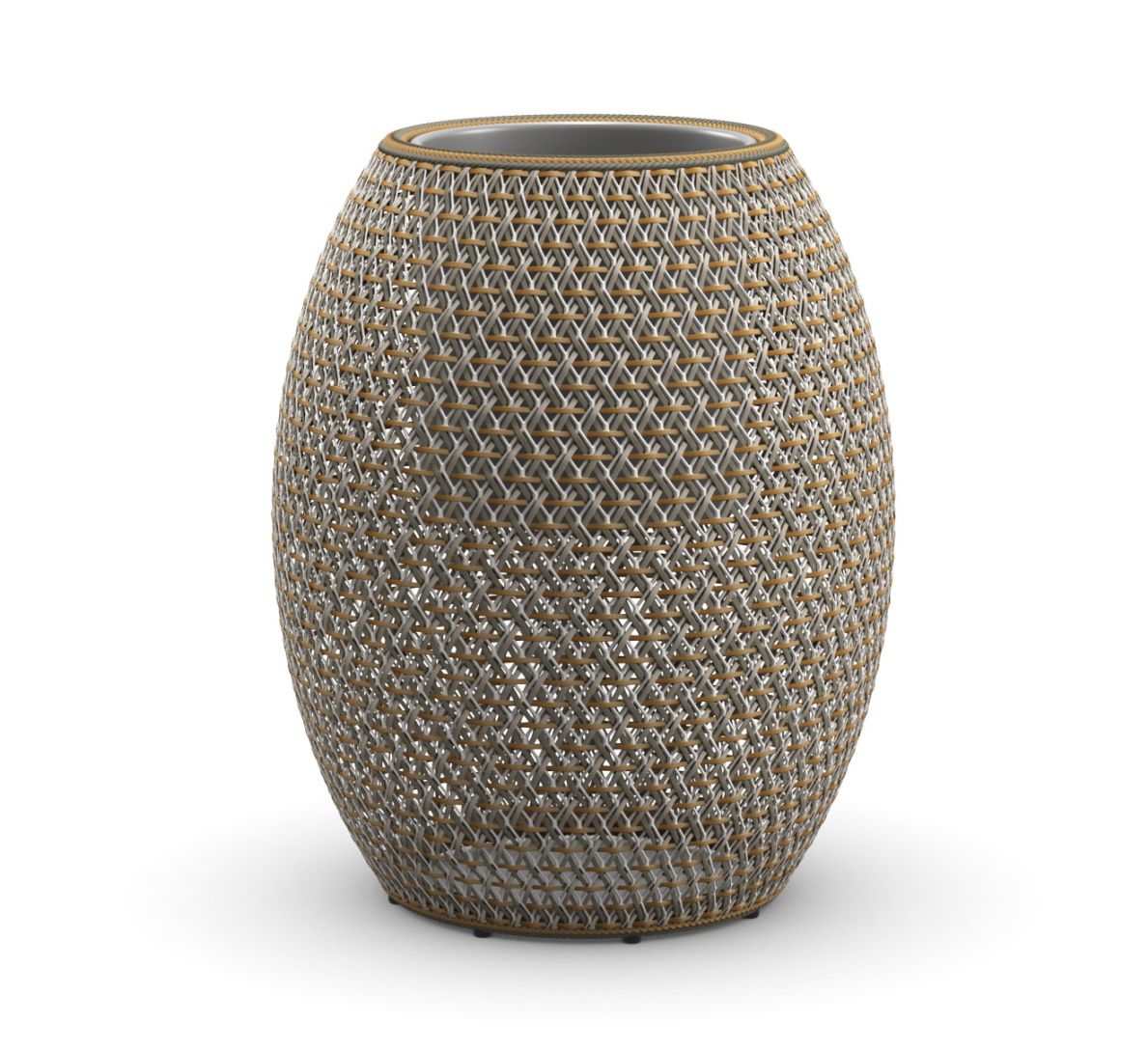 Dala Übertopf: Großer, ovaler Pflanztopf aus geflochtenem Kunststoff für den Innen- und Außenbereich.