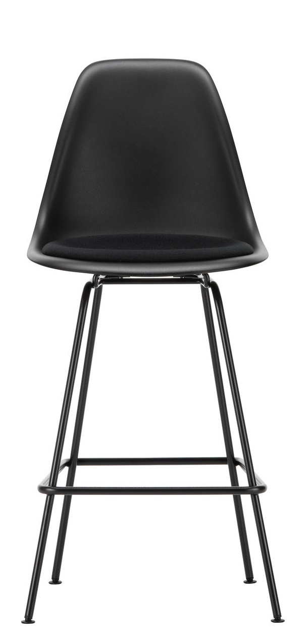 Eames Plastic Bar Stool Barhocker Medium mit Sitzpolster Vitra