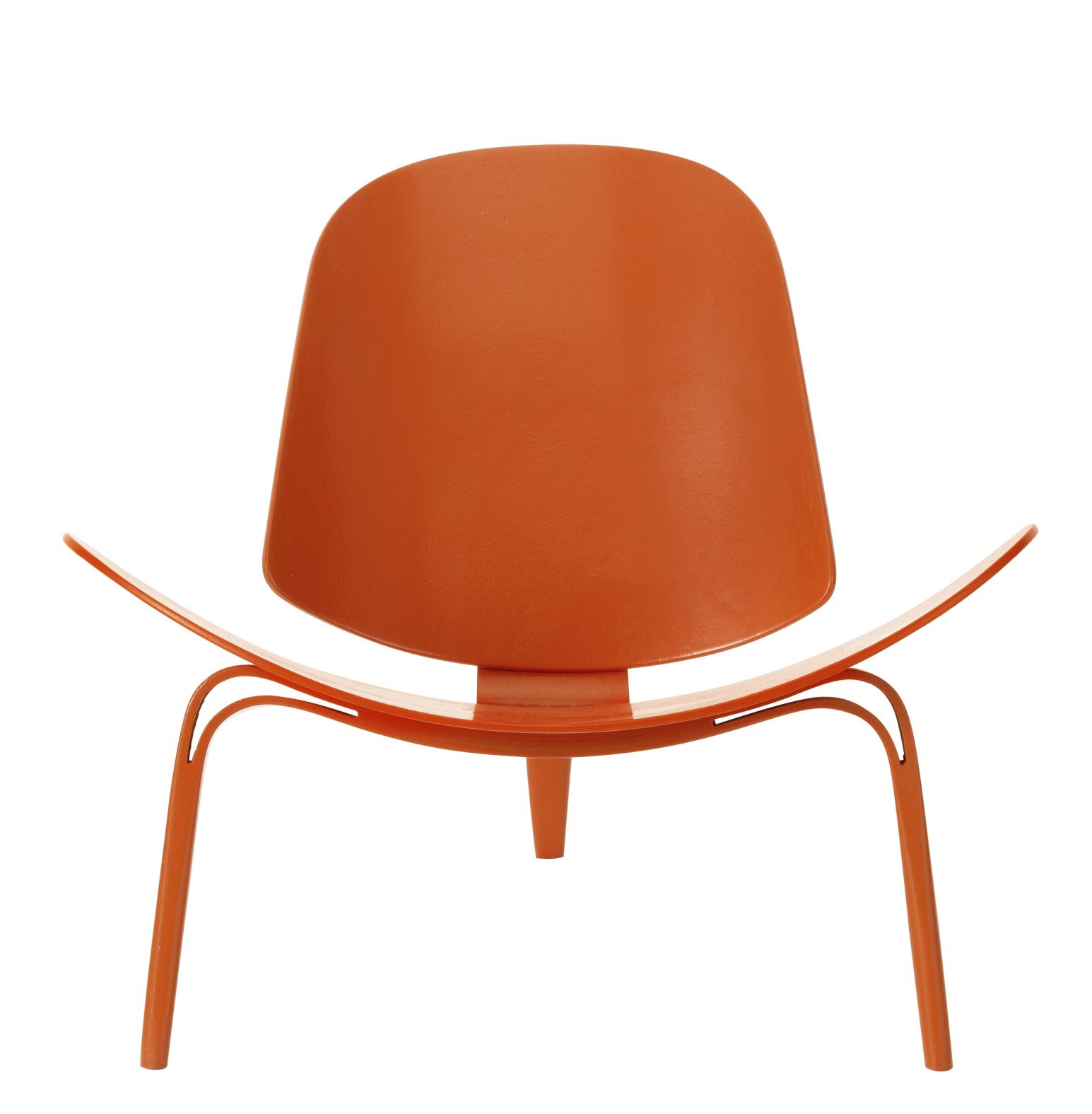 Orangefarbener 3-Bein Skalstol von Vitra, ein Designklassiker. Miniaturstuhl für Sammler und Designliebhaber.