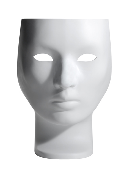 Weißer Nemo Sessel von Driade in Form eines stilisierten Gesichts. Design Sitzmöbel.