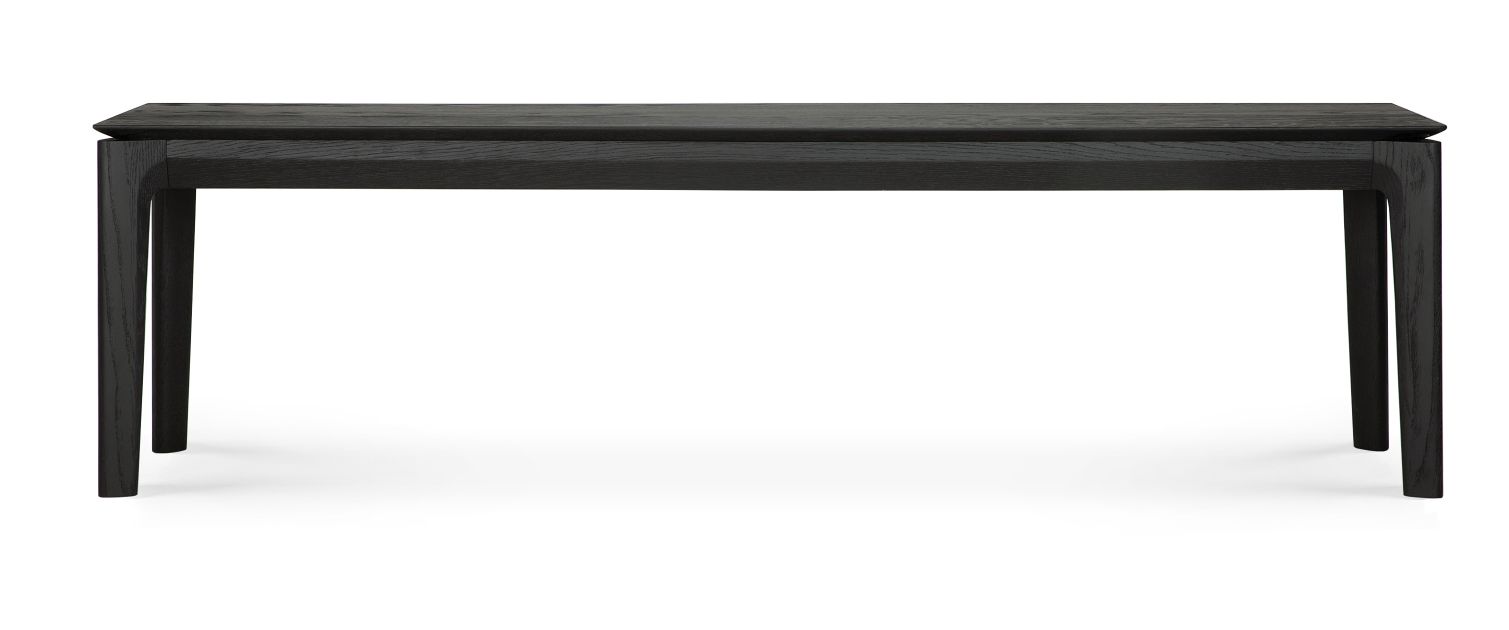 Bok Bank Eiche schwarz von Ethnicraft: Moderner Esstisch aus dunklem Holz, minimalistisches Design.