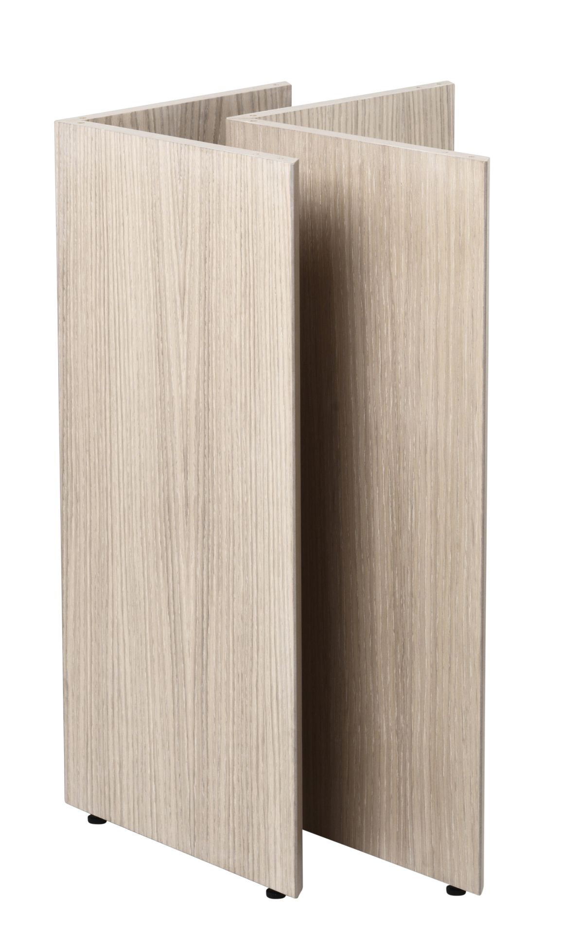 Detailaufnahme des Ferm Living Mingle Table Tischgestells in Eiche hell, modernes Design für Esstische.