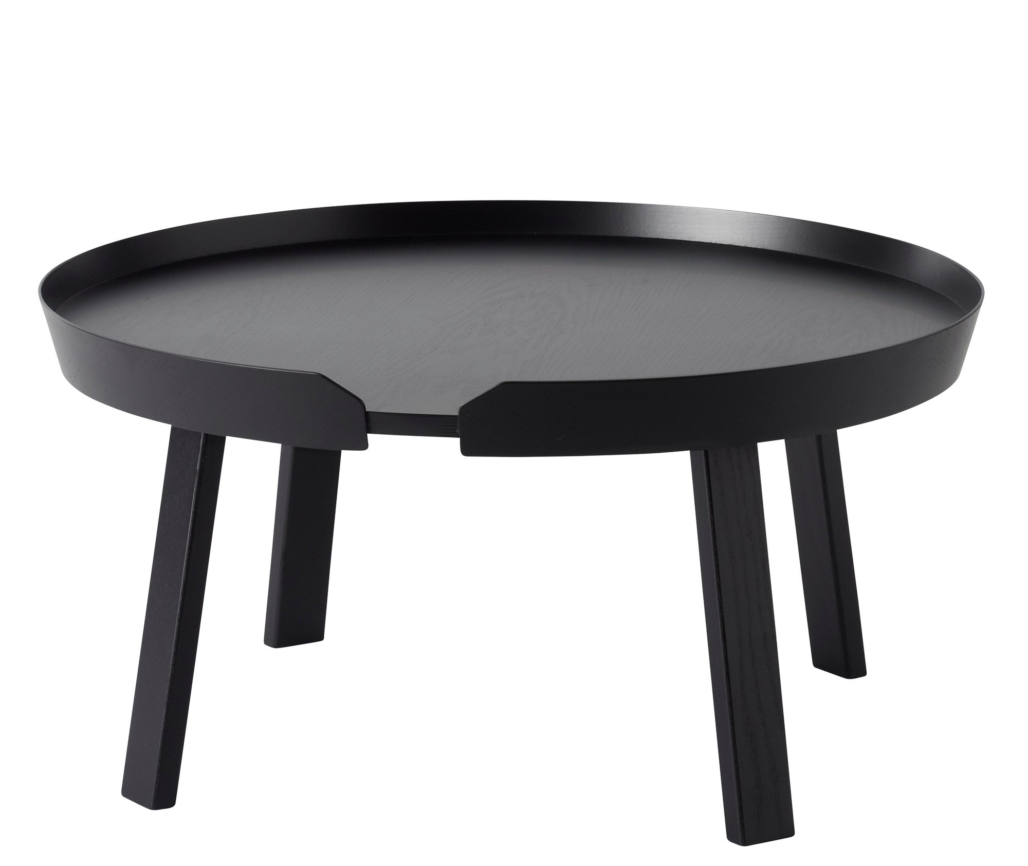 Schwarzer Around Coffee Table von Muuto aus Eiche, runder Couchtisch für Wohnzimmer.