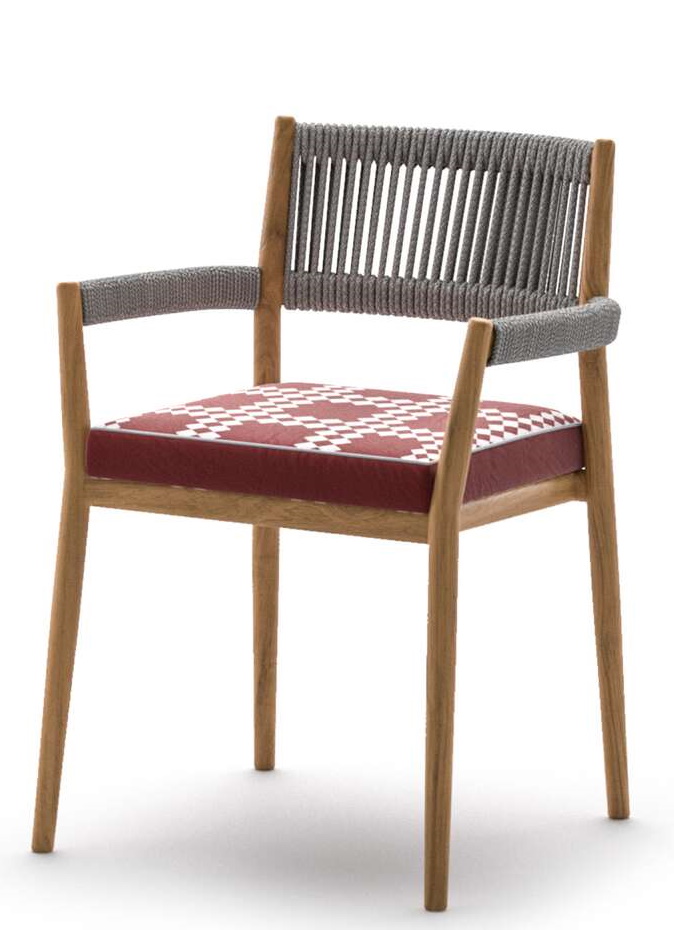 Dine Out Chair Stuhl mit Sitzkissen Cassina Zaire Rosso