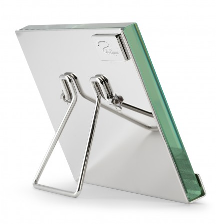 Rückansicht des Philippi Room Bilderrahmens: Moderner Fotorahmen aus Metall mit Aufsteller für Tischdekoration.