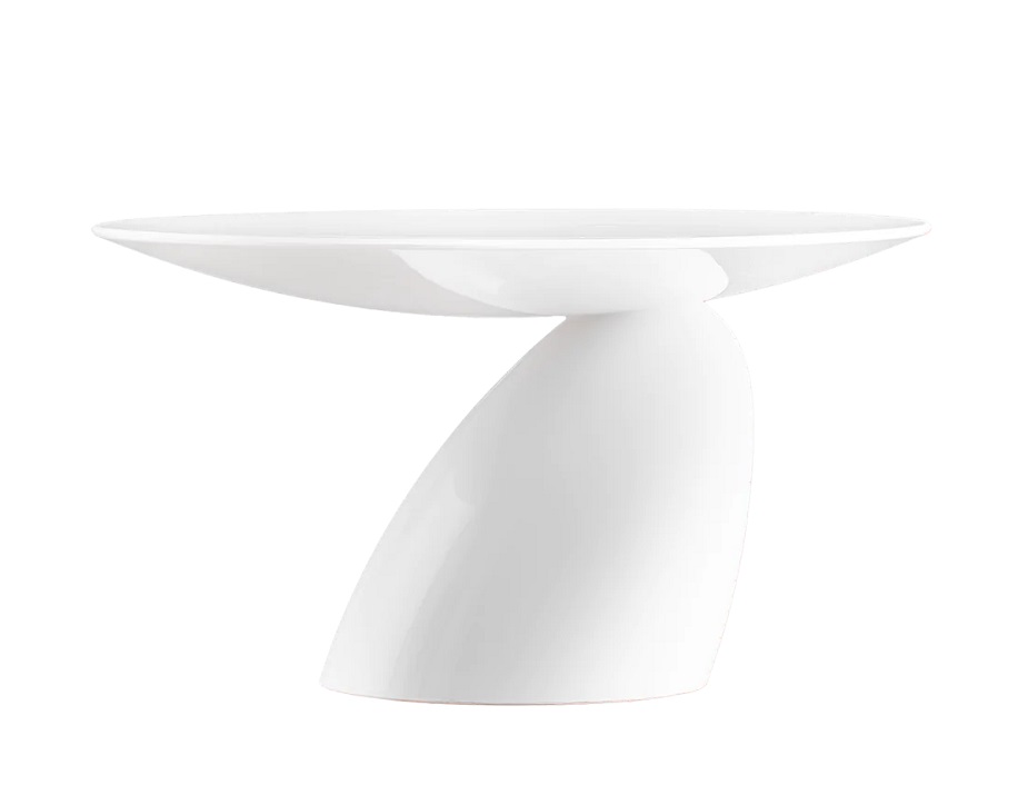 Weißer Parabel Tisch von Eero Aarnio Originals, moderner Beistelltisch für Wohnzimmer und Lounge.