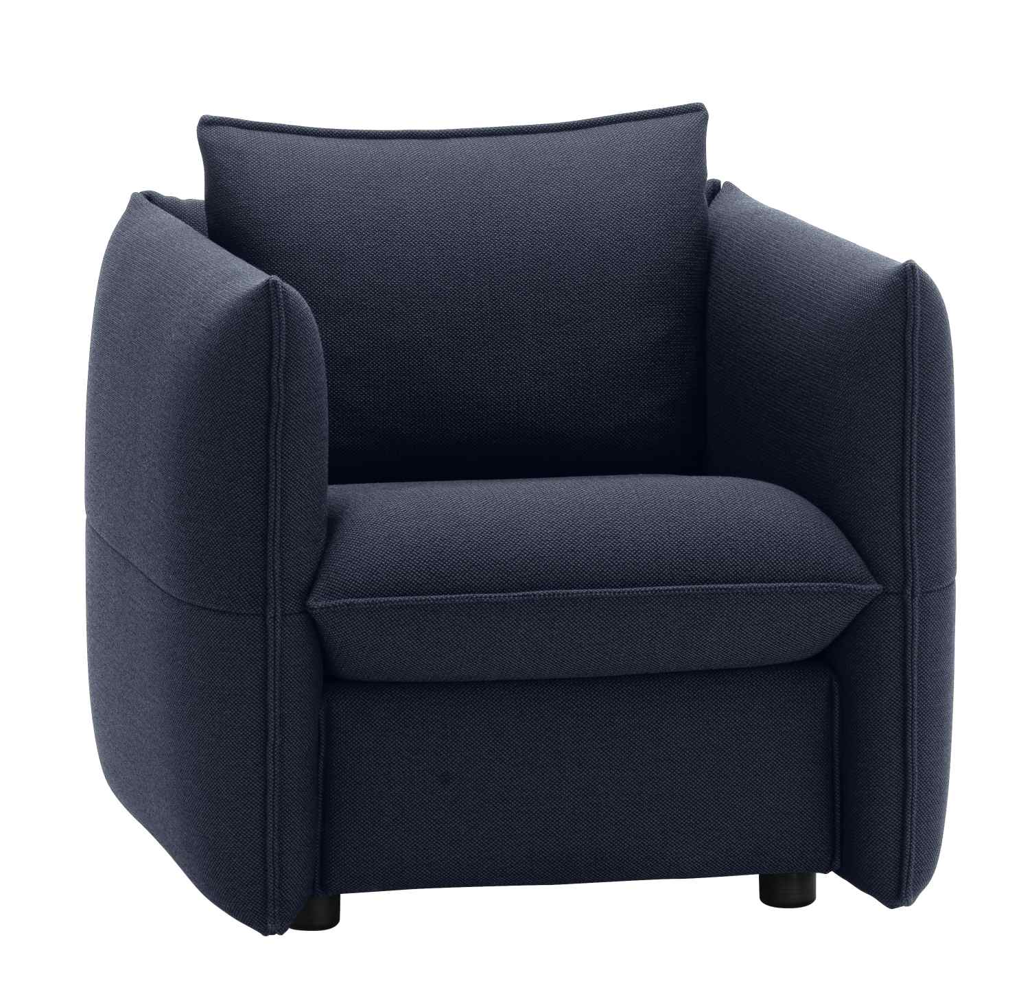 Blauer Mariposa Club Sessel von Vitra: Moderner Loungesessel mit bequemen Kissen und Armlehnen.
