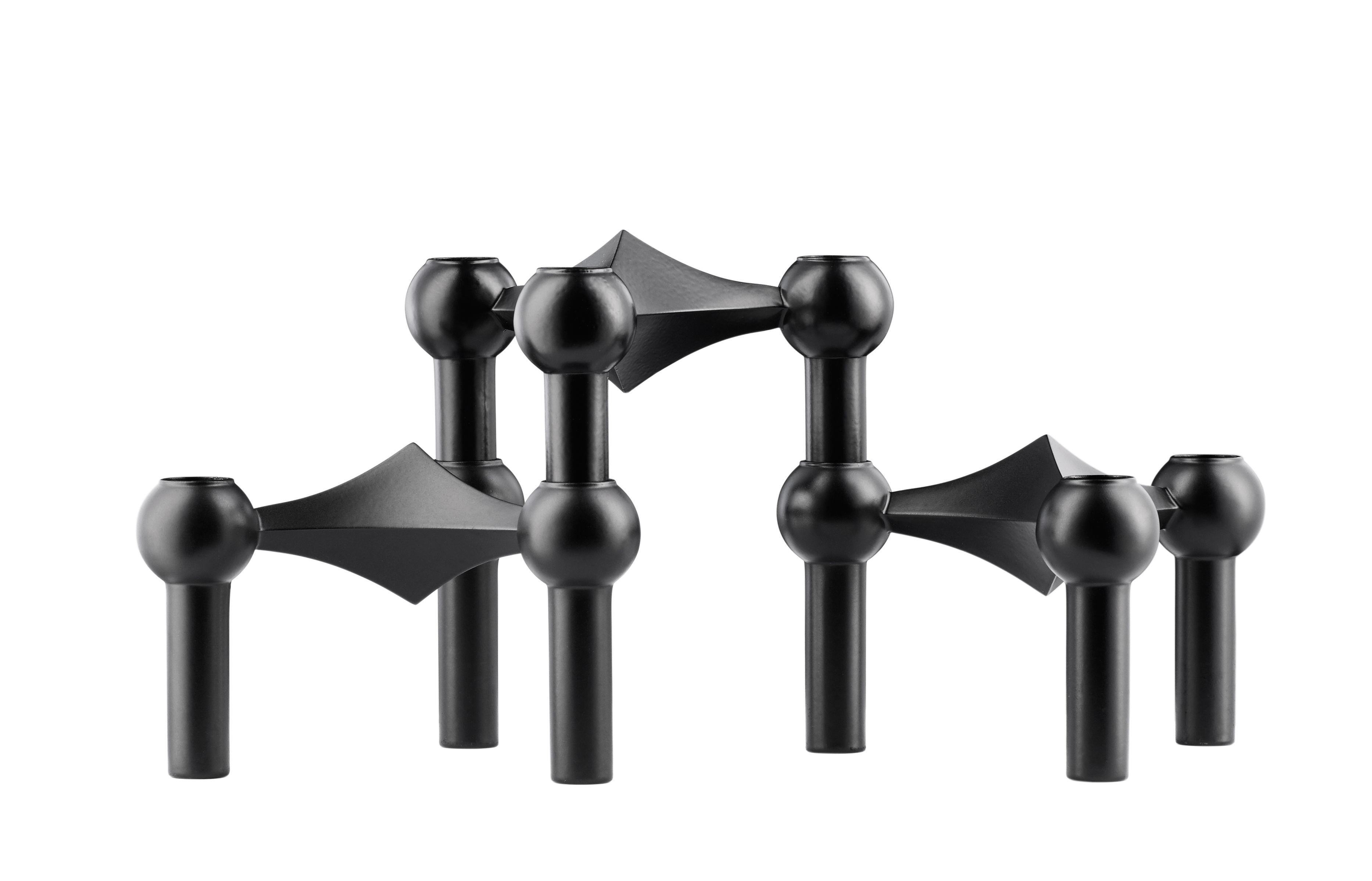 Schwarzer Kerzenständer im 3er Set von Stoff Nagel. Modernes Design für stimmungsvolle Beleuchtung.