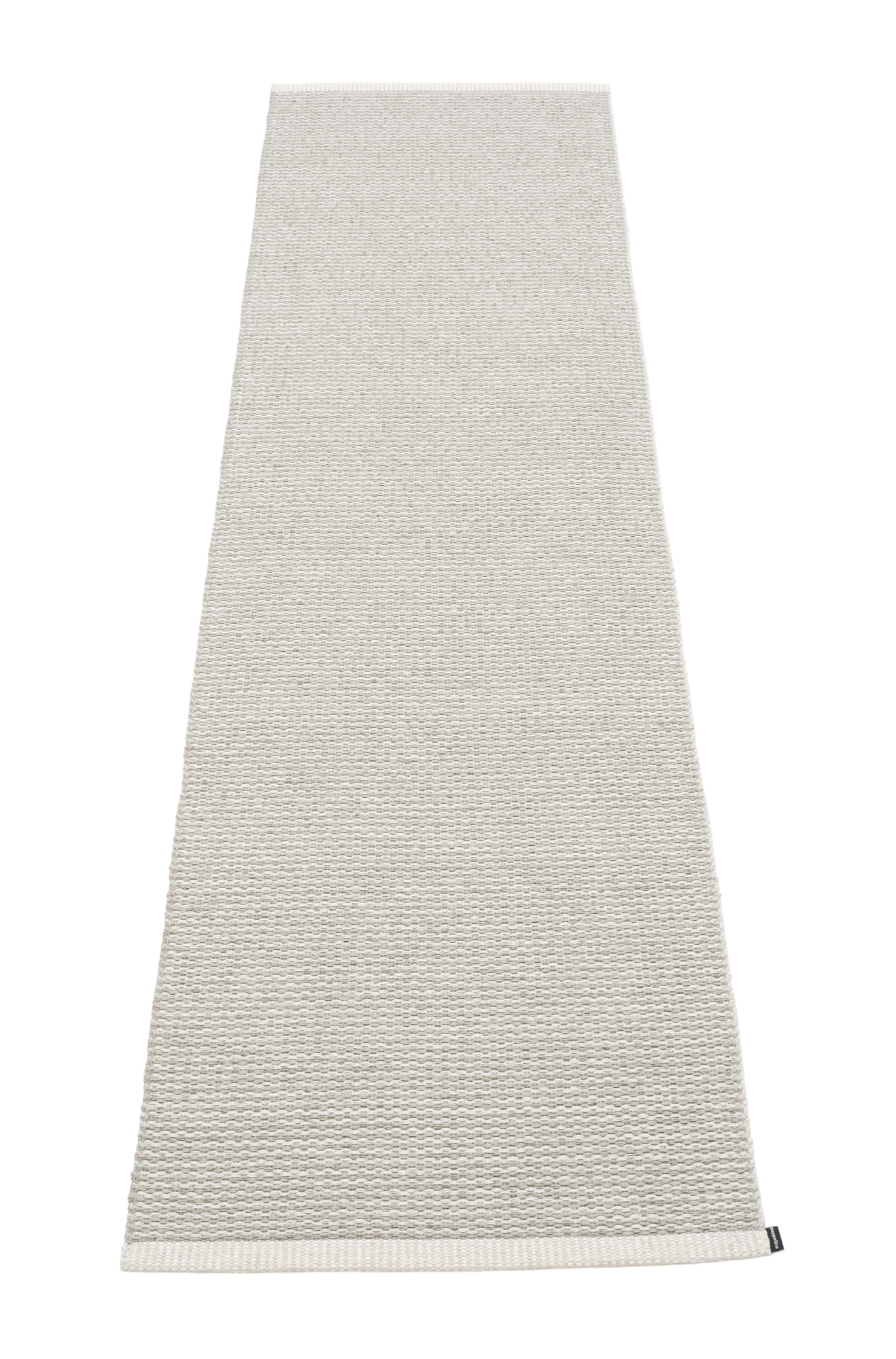 Mono Kunststoffteppich in Fossil Grau und Warm Grau von Pappelina, 60x250 cm, Detailansicht.