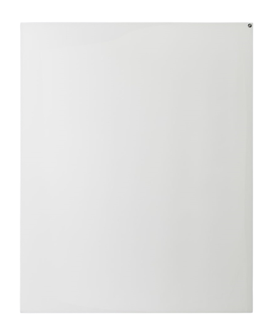 Weiße Chat Board Elements Wandtafel aus Glas, magnetisch und zur Wandmontage.