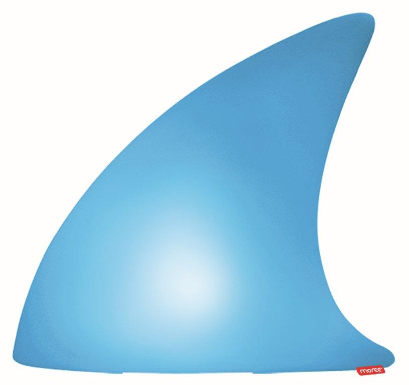 Blaue Shark Haifischflosse Bodenleuchte von Moree, LED Outdoor Lampe für Garten und Terrasse.