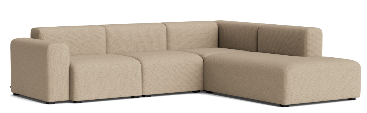 Mags Sofa Corner Combination 2 Low Armrest mit Armlehne rechts Hay Stoff Maglia warmgrau
