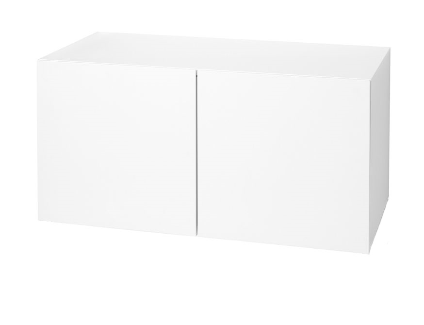 Weißes Urban Lowboard von Schönbuch mit zwei Türen, modernes Möbelstück für Wohnzimmer und Flur.