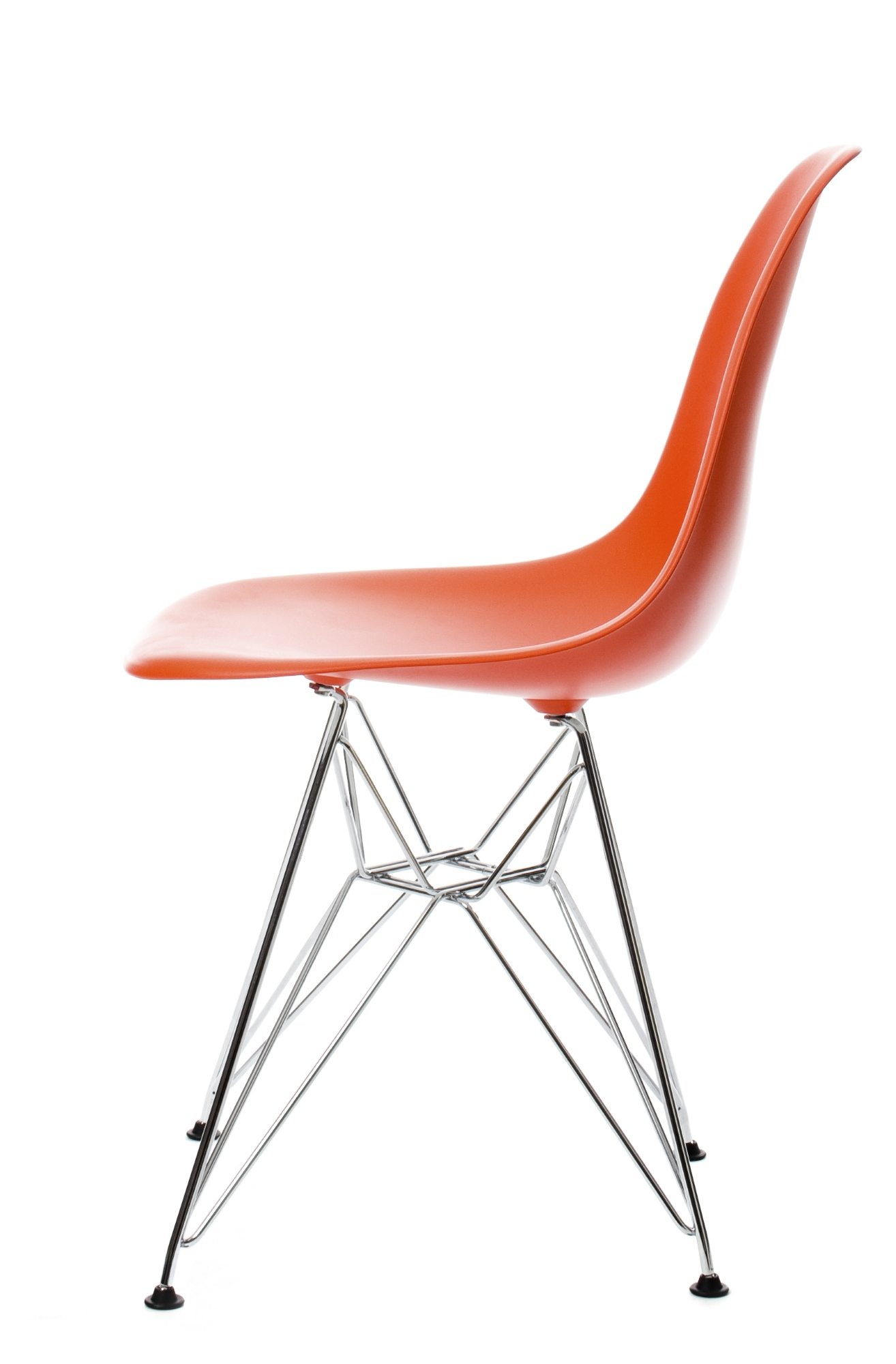 Eames Plastic Side Chair DSR Stuhl Vitra Chrom-Poppy red