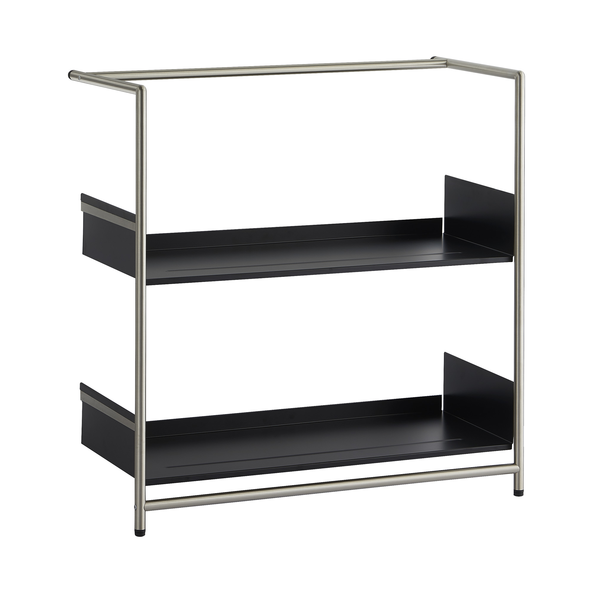 Pool 82 Anlehnregal / Schuhregal Mox Gestell chrom matt Tablaren schwarz