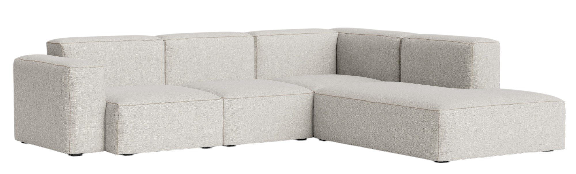 Helles Mags Sofa Eckkombination mit niedriger Armlehne rechts von Hay im modernen Design.