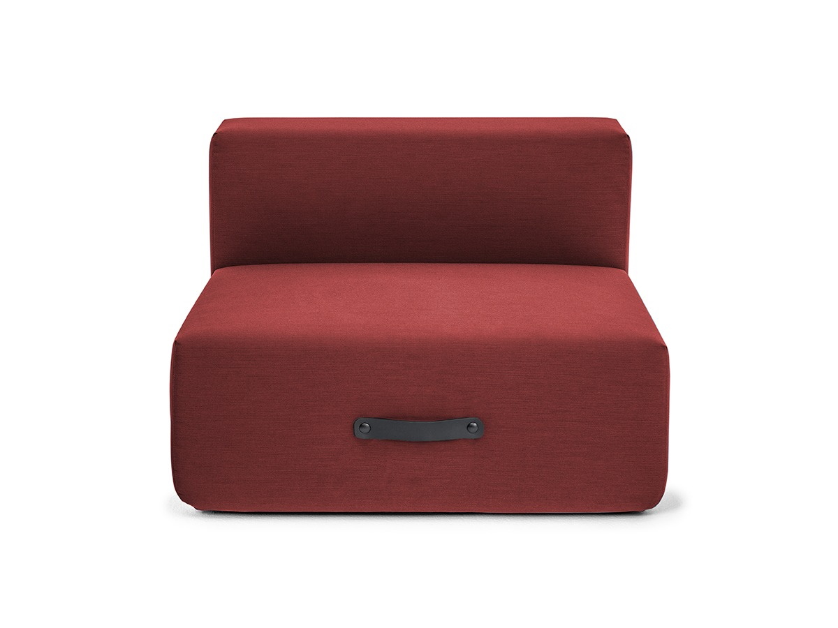 Rotes Miami Outdoor Sofa Basismodul von Conmoto, modernes Gartensofa mit Griff.