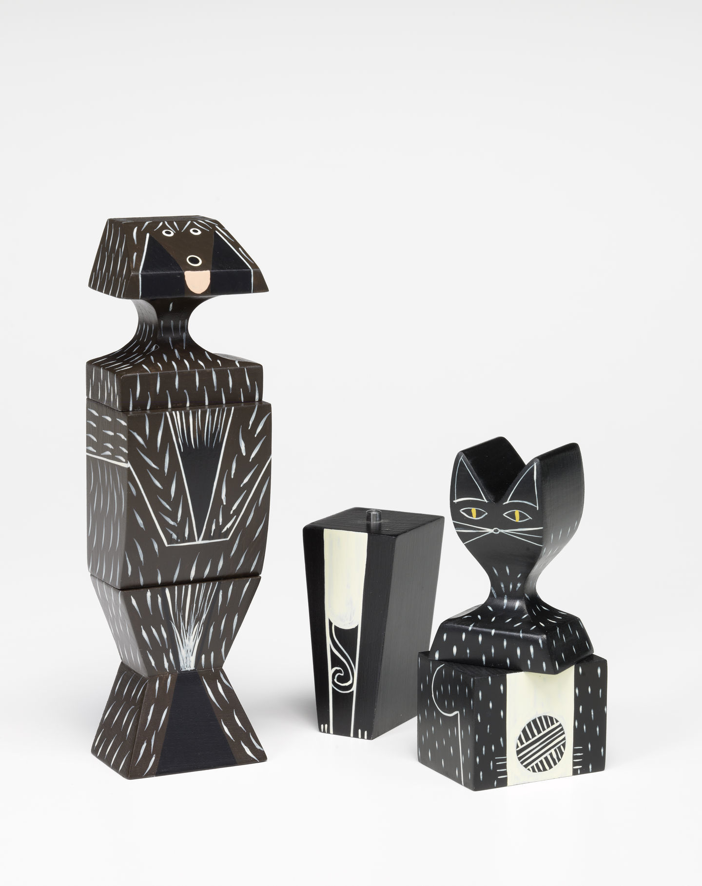 Wooden Dolls Katze / Hund Holzfigur Vitra