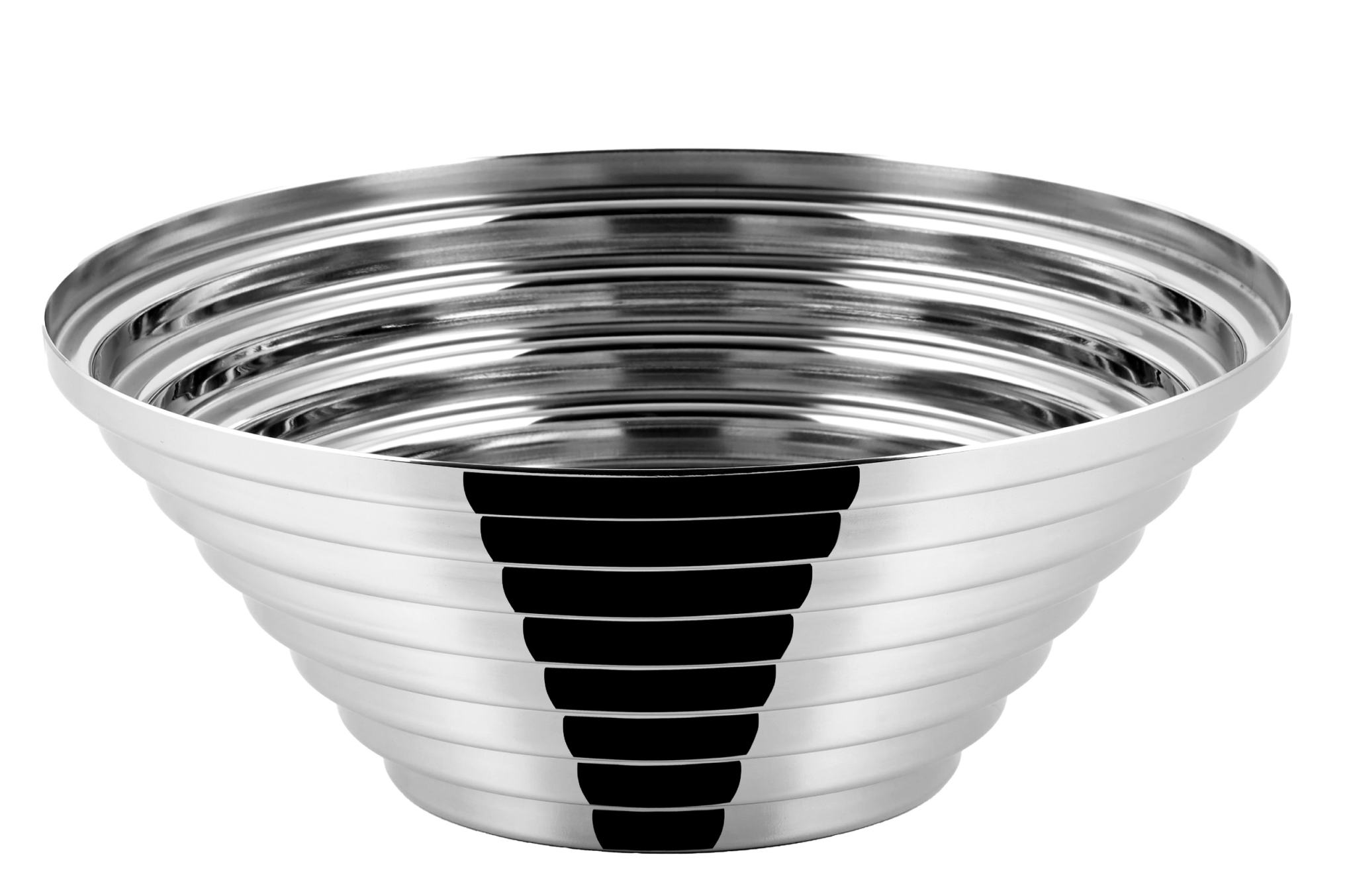 Alessi Maya Schale, rund, Ø 25 cm, aus glänzendem Edelstahl für Obst oder Snacks.