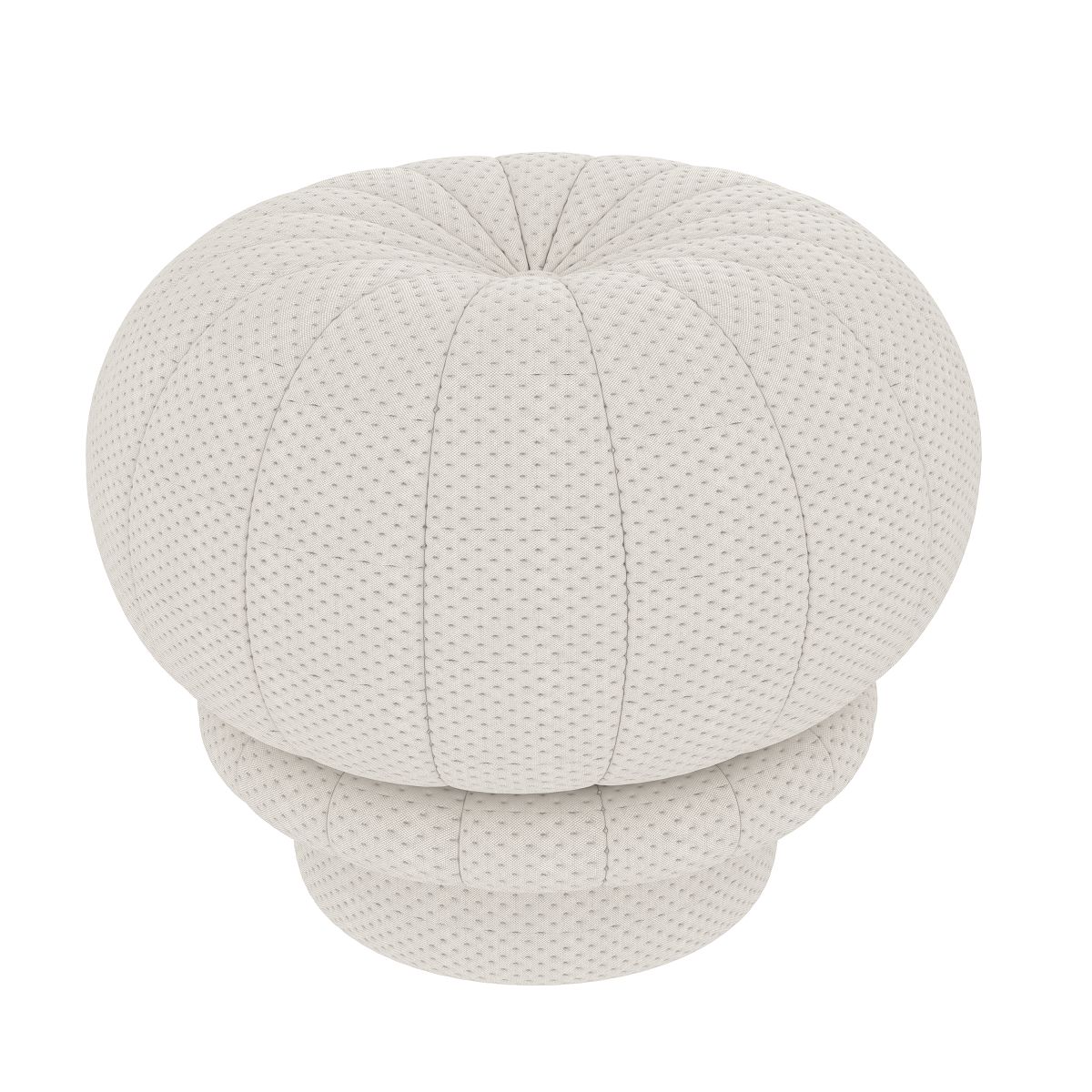 Ansicht von oben: Claudie Pouf Hocker von Hartô, runder Sitzhocker in Beige.
