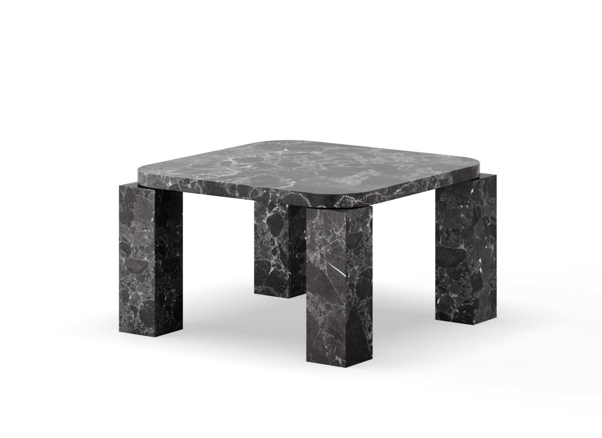 Atlas Coffee Table aus schwarzem Marmor von New Works, quadratischer Couchtisch für Wohnzimmer.
