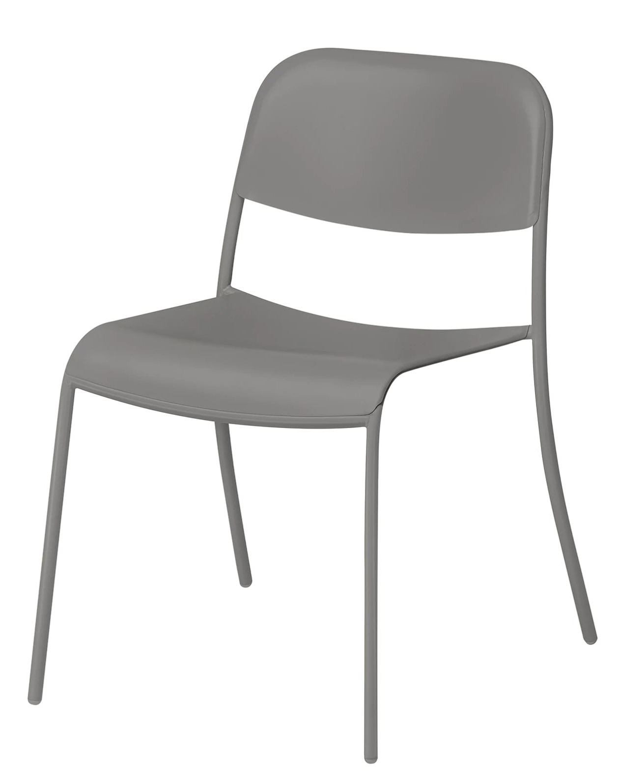 Grauer Yua Chair Stuhl von Blomus für den Außenbereich, moderner Gartenstuhl aus Kunststoff.