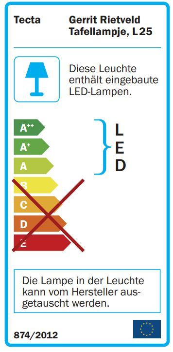 L25 Tafellampje LED Tischleuchte Reedition Tecta Schwarz glänzend